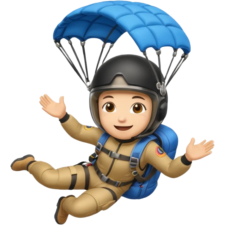 Skydiving chibi with parachute  emoji
