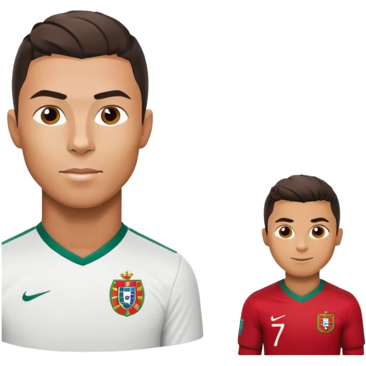 Cristiano Ronaldo soccer player in Portugal jersey number 7 emoji