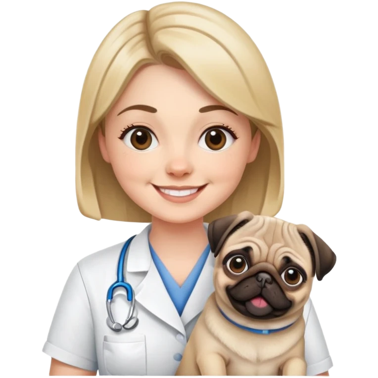 veterinary nurse with pug emoji