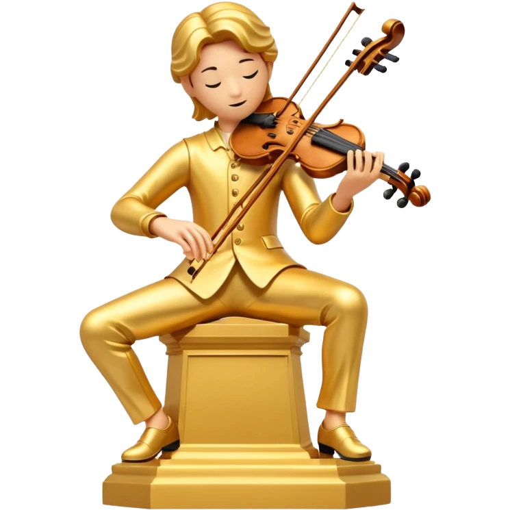 fully golden statue playing violin emoji