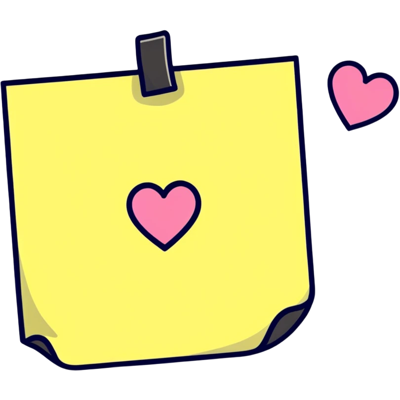 heart-shaped sticky note emoji