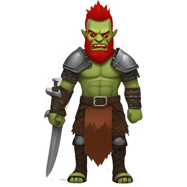 armored orc berserker with red beard & mohican emoji