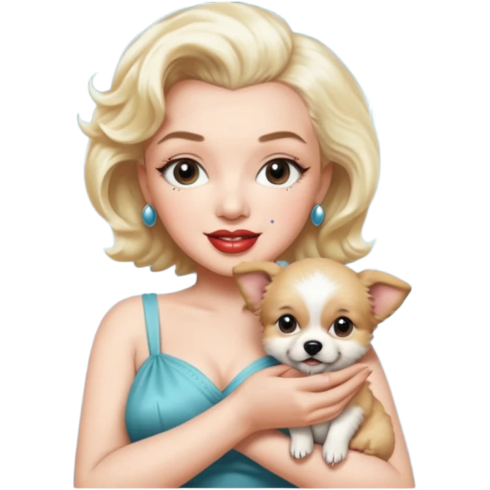 Marilyn Monroe, with cute dog emoji
