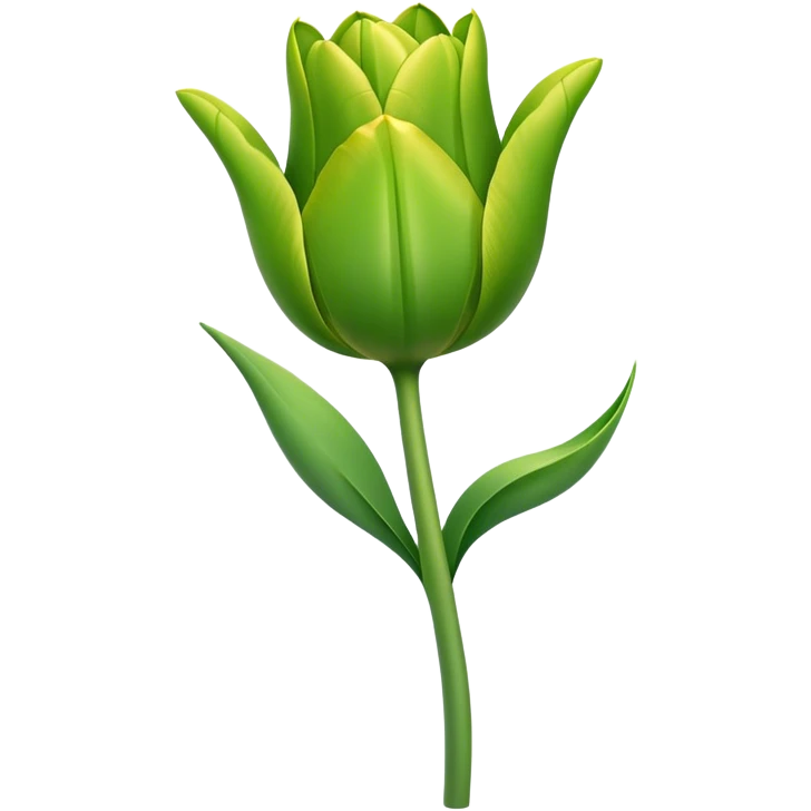 single green Tulip, straight stem emoji