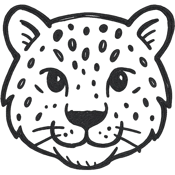snow leopard emoji, stylized with bold outlines, dynamic pose emoji