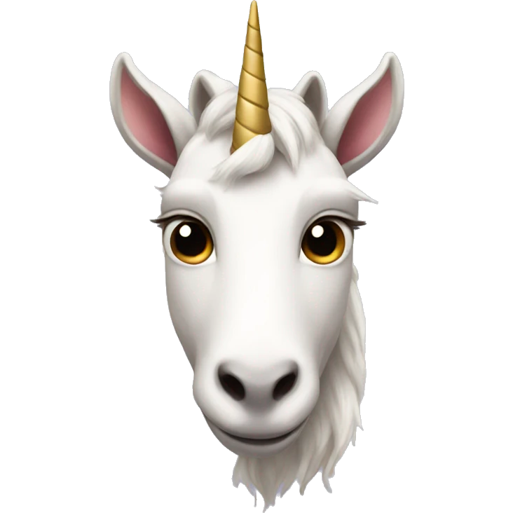 Unicorn that looks like a goat emoji
