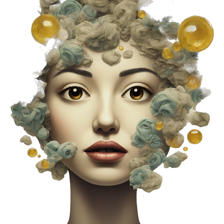 Surreal  collage portrait abstract person face emoji