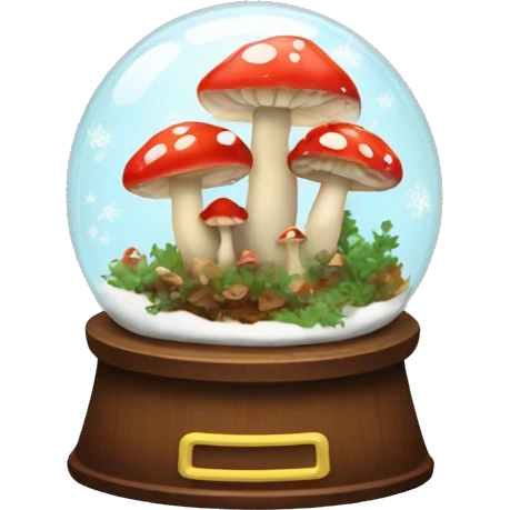 snow globe with mushrooms inside of it emoji