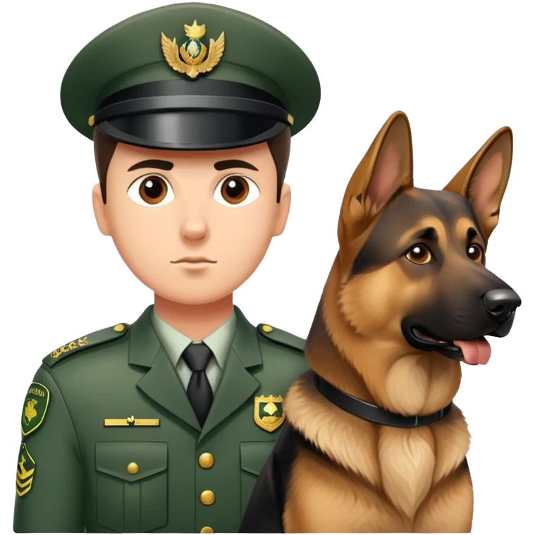 Пограничник с собакой  emoji