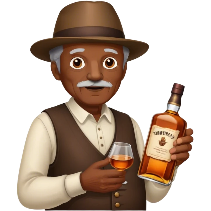 Anciano con botella de wiskey en la mano emoji