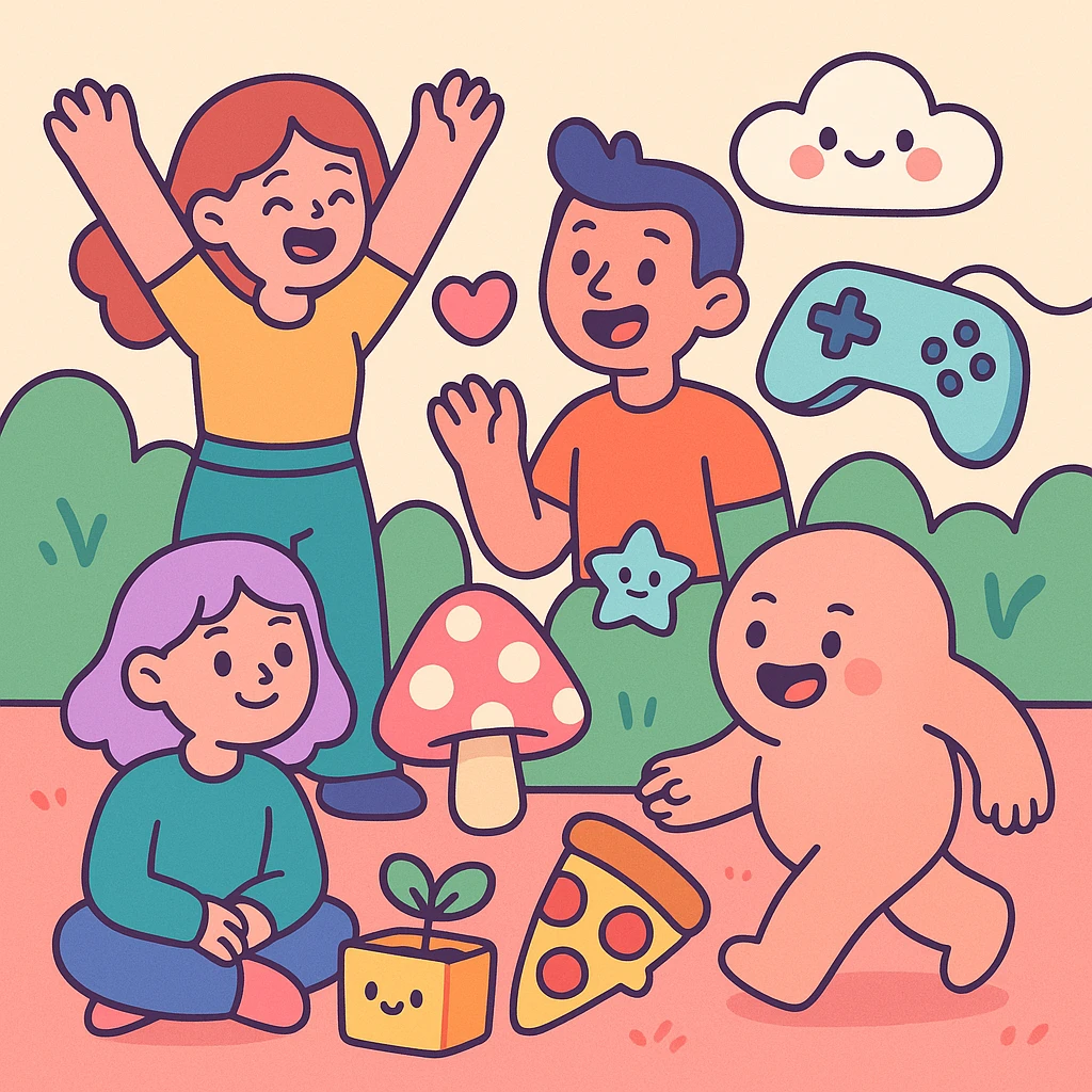 cute and soft game elements emoji