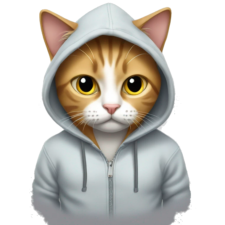 Cat werring a hoodie  emoji