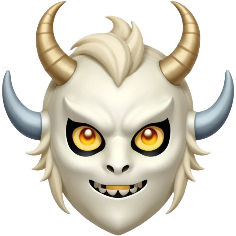 Hilichurl monster from Genshin Impact, wearing a white round mask with horns  emoji