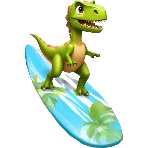Dinosaur riding a surfboard  emoji