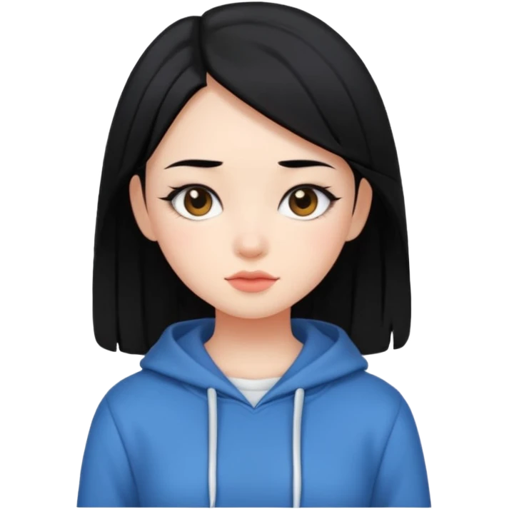 Gadis cantik, lucu, aesthetic, rambut pendek warna hitam baju aesthetic  emoji