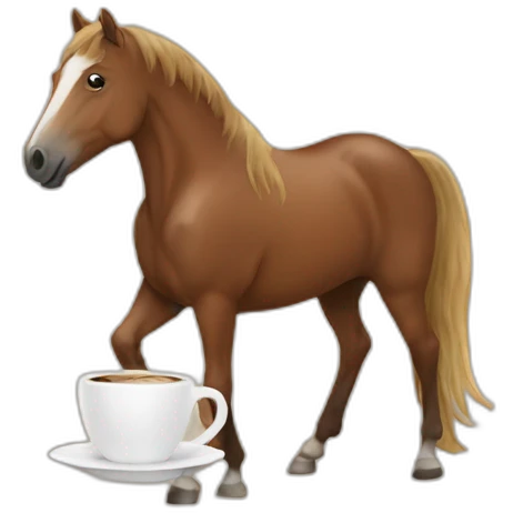 horse with coffee emoji