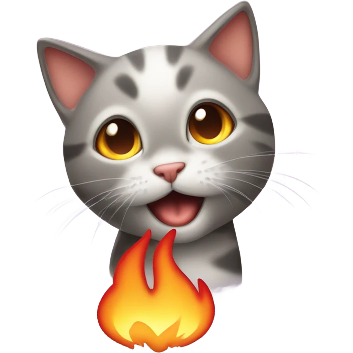 Kittens with fire emoji