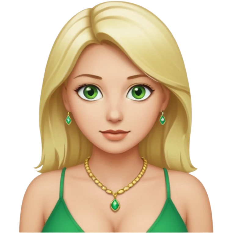 Naked blonde woman big boobs green eyes emoji