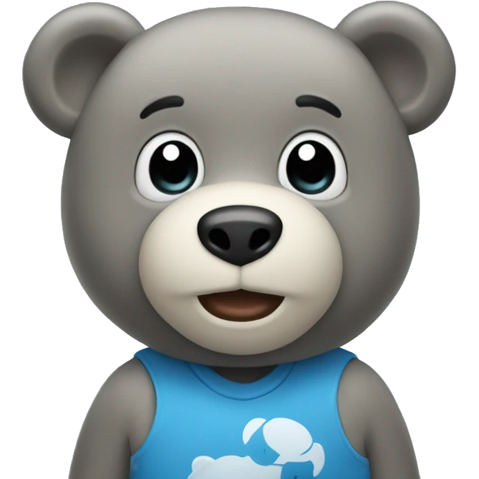 A blue bear mascot  emoji