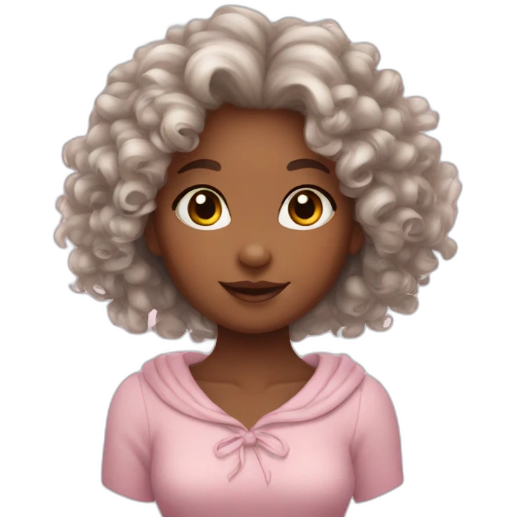 Bunny girl with curly fur emoji