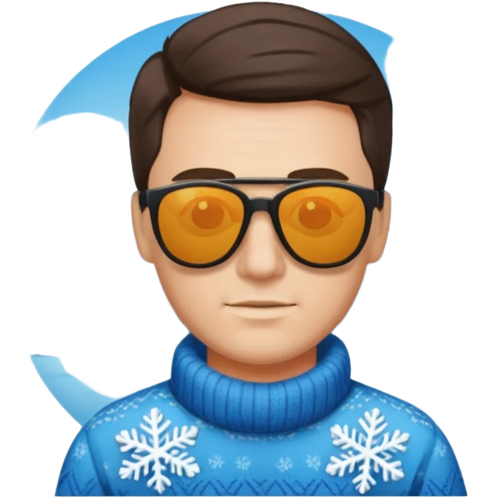 man with sunglasses and winter shirt emoji