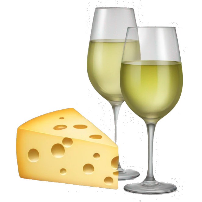 White wine, cheese, grapes emoji