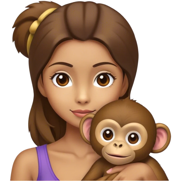 Girl with a monkey  emoji