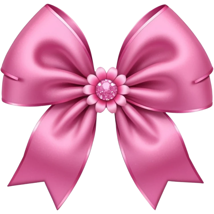 Pink flower bow with glitter emoji