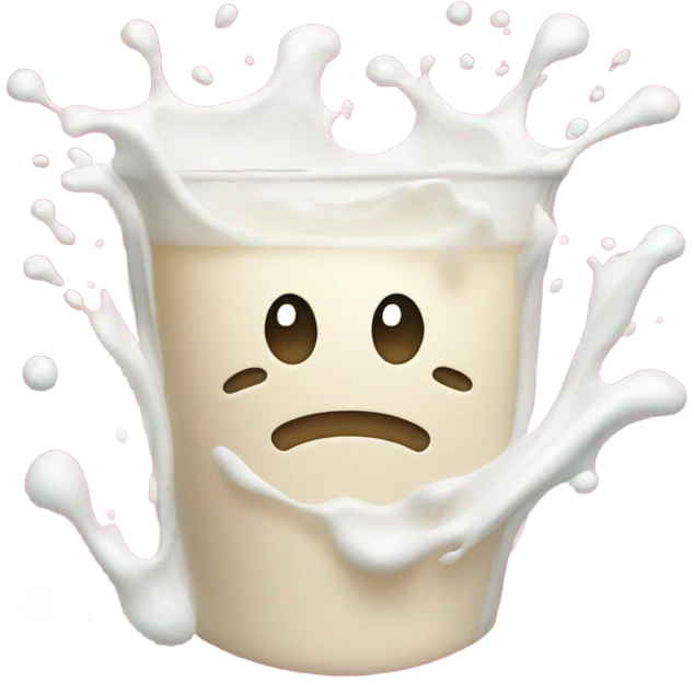 happy face with milk on it emoji