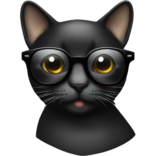 gato negro con gafas silueta negra emoji