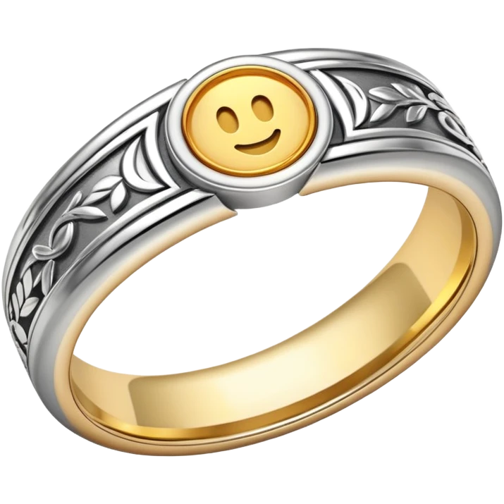 Gold ring with silver trim emoji