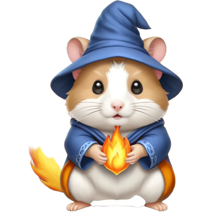 wizard hamster summoning fire emoji
