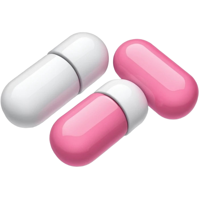 pink and white medications emoji