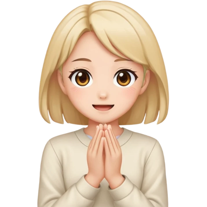 Anime girl clapping cheeks emoji