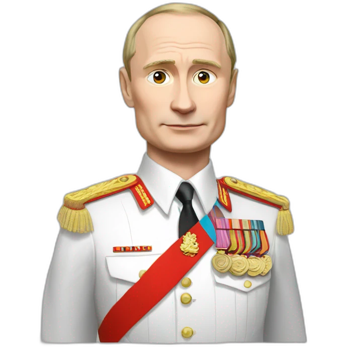 putin in uniform with red band emoji