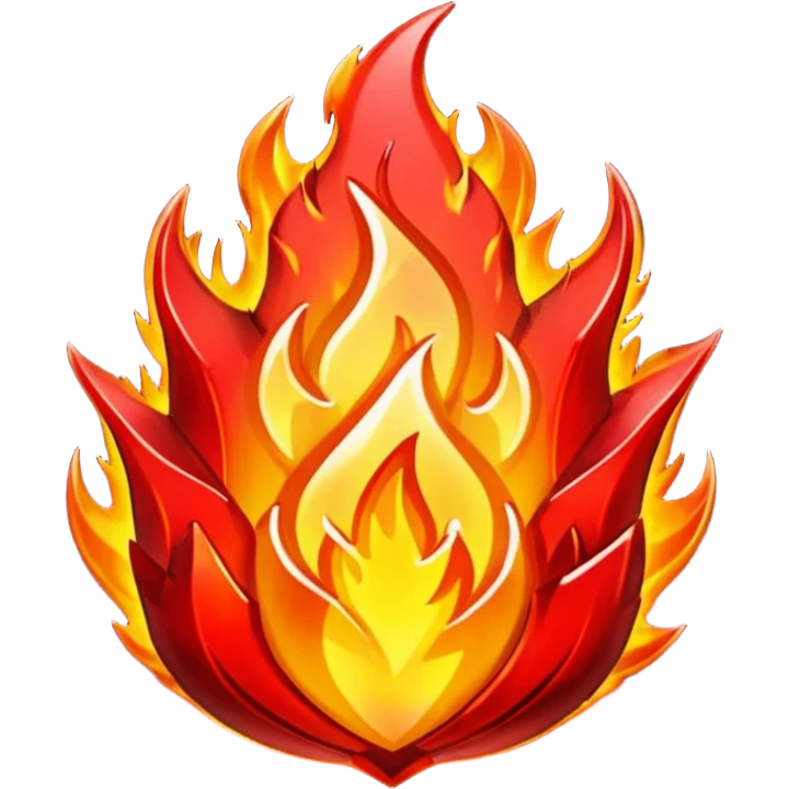 Red flaming crystal with a $ carved into the center of the crystal. emoji