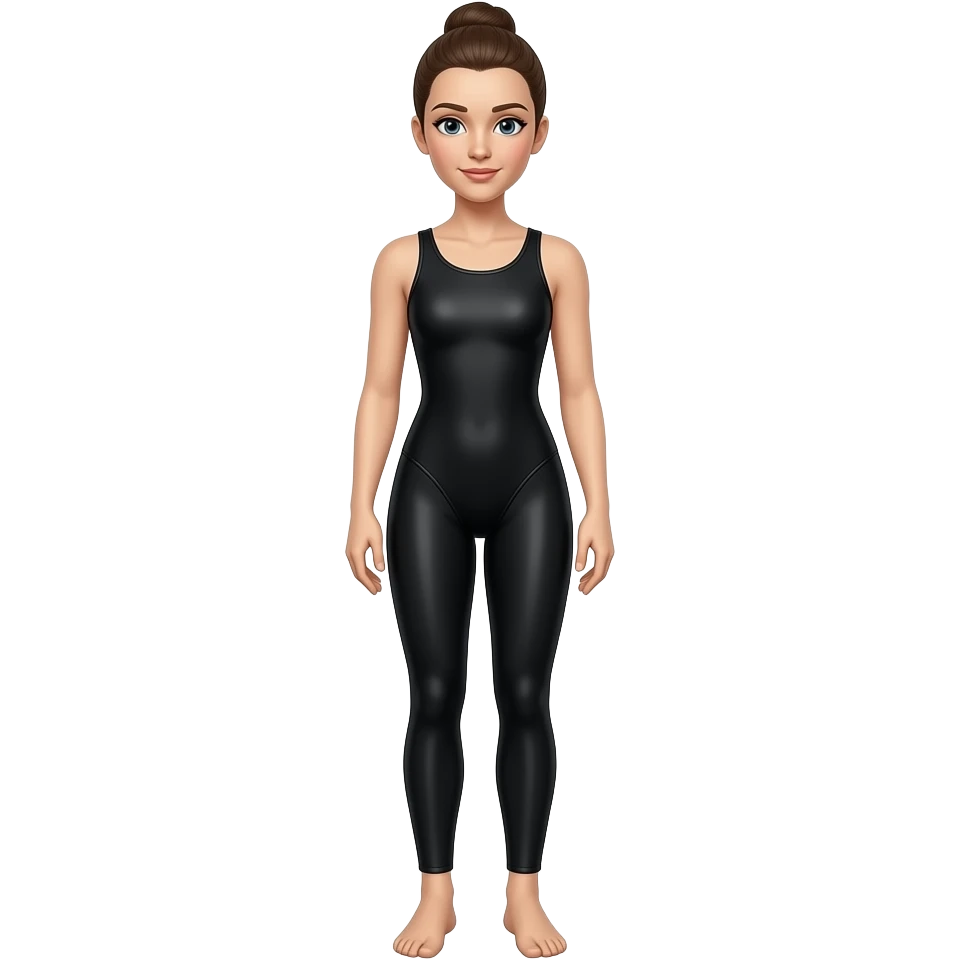 Femme maillot de bain 1 pièce collant  noir gymnastique 42/44taille emoji