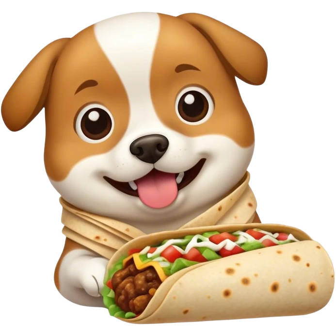 Dog eating a burrito emoji