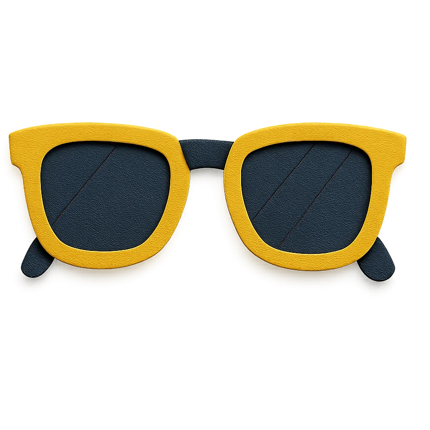 sunglasses with layered paper effect on a white background in paper-craft style emoji