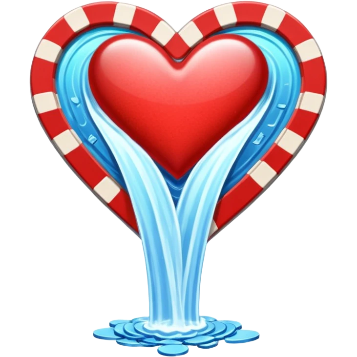 heart shaped watterfall with casino chips emoji