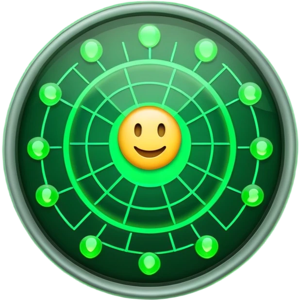 radar system scanning for emoji faces, radar screen with emoji blips emoji