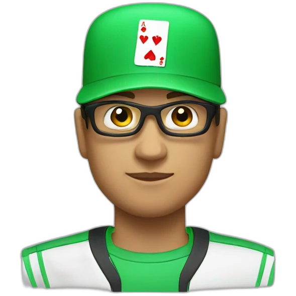 poker player with green visor emoji