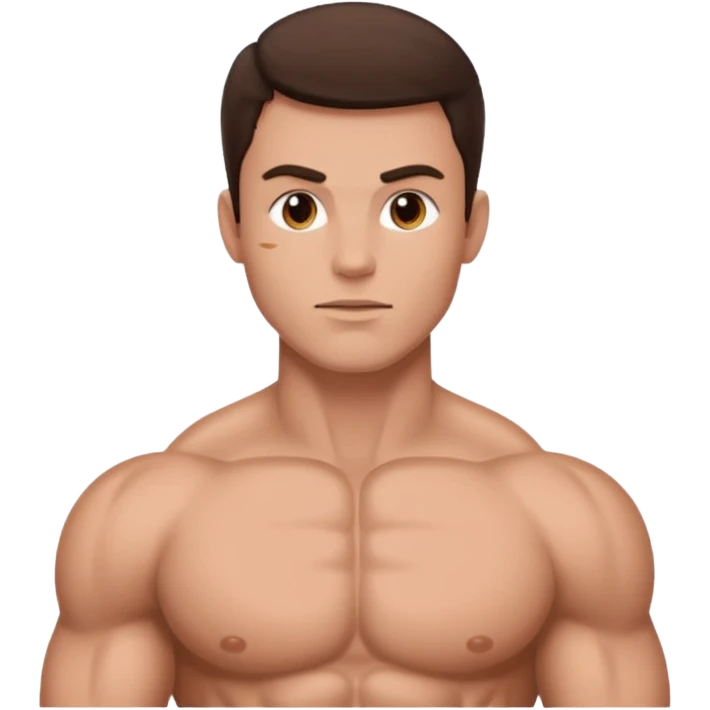 Brunette male with muscles  emoji