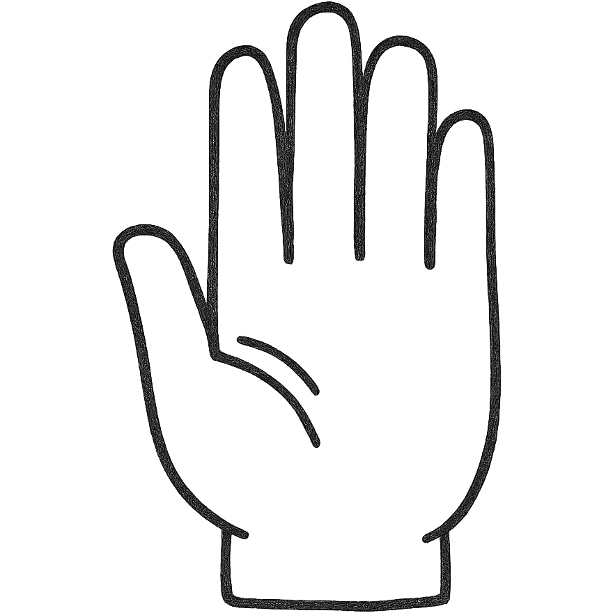 hand drawn outlined stop hand icon emoji