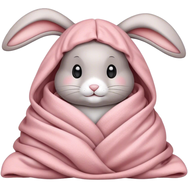rabbit cozy in blanket emoji