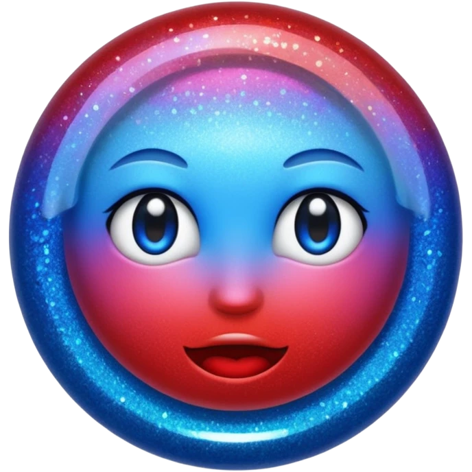 glitter red and blue raio emoji