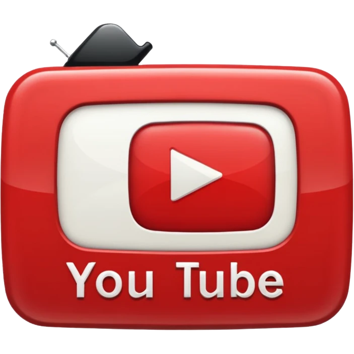 YouTube logo, retro and nostalgic emoji