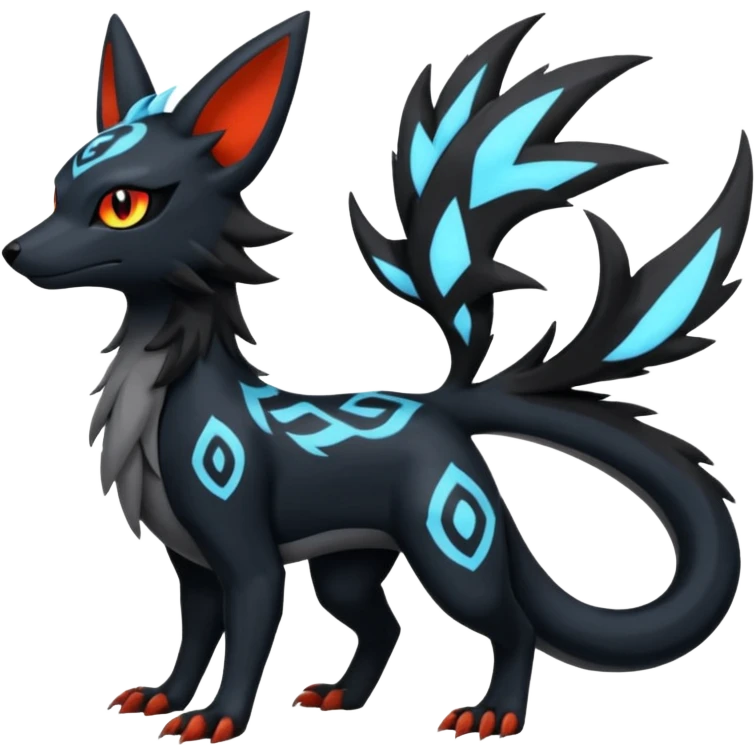 Salandit-Litten-Nargacuga-Umbreon-Silvally-fusion (full body) emoji