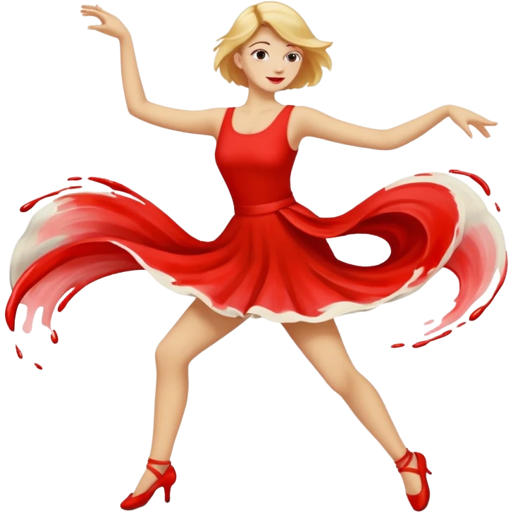 Red line painting brush dancing emoji