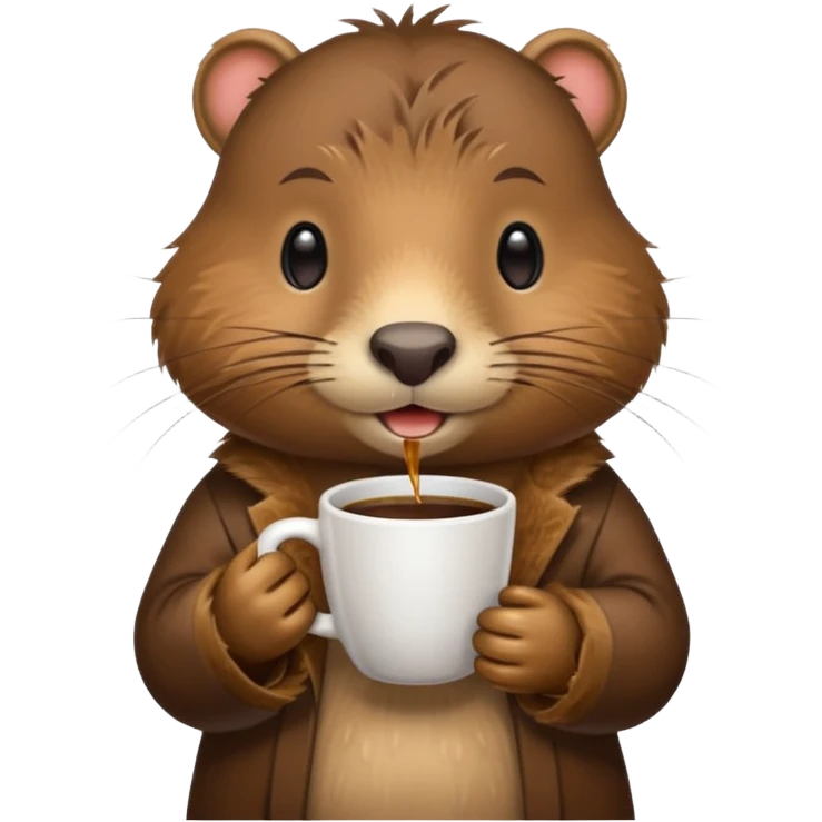Nutria con taza de café  emoji